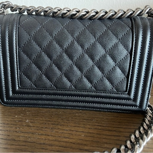 Authentic Chanel Boy Bag- Small - caviar black and ruthenium - finish metal - Picture 4 of 11